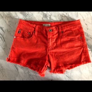 AG “The Mary Jane” low rise cut off short. Red